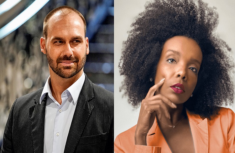 Eduardo Bolsonaro chama Thelma Assis de 'hipócrita', e ela rebate