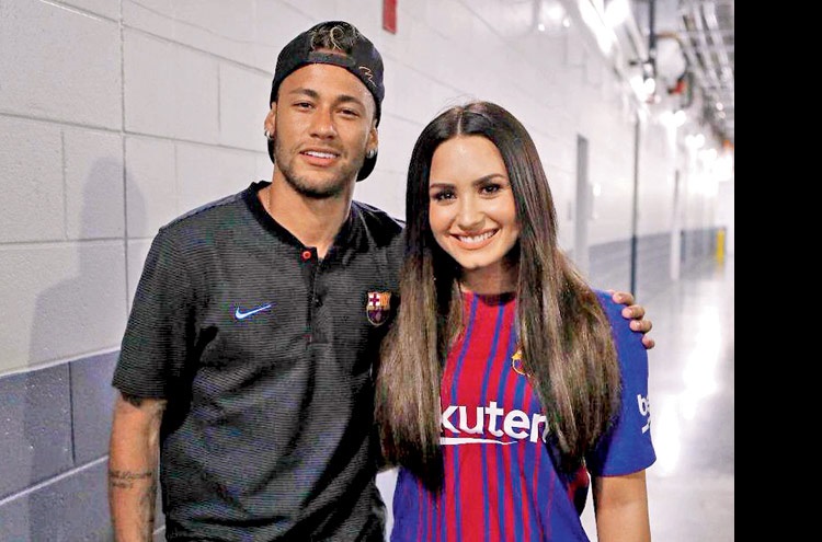 Neymar deixa mensagem sugestiva para Demi Lovato em rede social